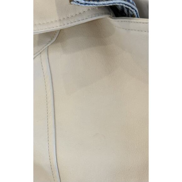 Habitual‎ Girl Size 14 Faux Leather Moto Biker Jacket in Off-White - Picture 5 of 7